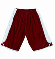 plain sports basketball shorts | red+white