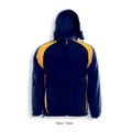 Navy+Gold WINNER Kids Reversible Sports Jacket, featuring a warm fleece side and a plain shell side, ideal for school sports, uniforms, and outdoor wear.