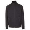 Charcoal heather jacket with full zip, stand collar, and side zip pockets