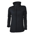 Black ladies stretch jacket with full zip and high collar for active wear