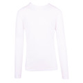 White heather long sleeve crew neck t-shirt with smooth ribbed neckline and cuffs
