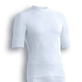 White Zone Ladies Short Sleeve Compression T-Shirt, a snug-fit athletic top ideal as a base layer for running, gym workouts, or performance activewear.