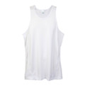 White quick-dry singlet with high neckline and contrast side panels