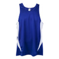 Royal + white Glory Men's quick-dry contrast singlet (tank top) for team sports and activewear, featuring sweat-wicking fabric and contrasting side panels.