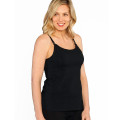 basic plain black nursing singlet with built in bra