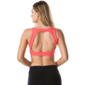 LASH Black Open Back Crop Top featuring a strappy cutout design for breathability, built-in removable padding for support, and soft-touch fabric for yoga and Pilates.