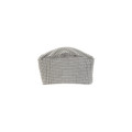 Black and white houndstooth check chef beanie with gathered elastic back crown