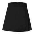 Black gaberdine sports skort with elasticated waistband and wrap-style front panel