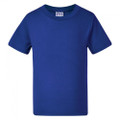Royal blue cotton crew neck t-shirt with short sleeves and smooth front panel ideal for decoration