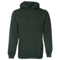 Forest green pullover hoodie with kangaroo pocket and matching drawstrings