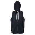 bulk discount sleeveless zip hoodie vest | black heather