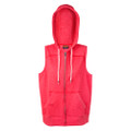 buy womens plain sleeveless zip hoodies | red heather