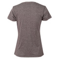 Charcoal heather women's short sleeve athletic tee with set-in sleeves and crew neck, back view