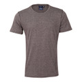 Charcoal heather short sleeve crew neck sports tee with smooth flat front panel for decoration