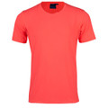 Fluorescent coral crew neck t-shirt with short sleeves and smooth athletic finish