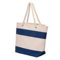 Plain Cotton Canvas Tote Bag - Natural+Navy Blue Plain Cotton Canvas Tote Bag - Natural+Navy Blue