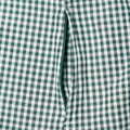 Forest green and white gingham check dress with vertical zip pocket detail