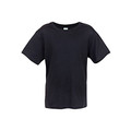 Black Plain TEMPO kids' active heather T-shirt in a soft poly/cotton blend, featuring a distressed look, quick-dry, and moisture-wicking fabric for sports and casual wear.