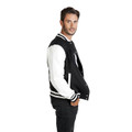 Plain SPIRIT unisex fleecy varsity jacket (cotton/poly blend) with contrast ribbing and pockets, perfect for school teams, clubs, and custom branding.