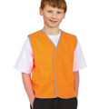 PITSTOP Kids Fluoro Work Safety Vest featuring high-visibility neon fabric and reflective silver tape, designed with a simple front closure for school excursions, cycling safety, and construction roleplay.