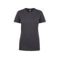 Charcoal grey women's boyfriend tee with crew neck and short sleeves featuring a relaxed fit