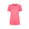 Coral pink women's boyfriend fit t-shirt with crew neck and short sleeves showing smooth flat front panel