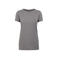 Heather grey women's crew neck t-shirt with short sleeves and smooth finish