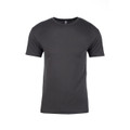 Charcoal grey crew neck t-shirt with short sleeves and smooth cotton-poly blend finish