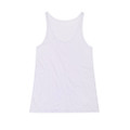 White racerback singlet with scoop neckline and relaxed fit silhouette