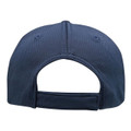 Navy blue quick-dry sports cap with textured mesh fabric and adjustable back strap closure