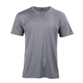 Grey marle quick-dry t-shirt with crew neck and reflective piping detail on shoulders