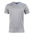 Grey marle quick-dry tee with crew neck and reflective piping detail on shoulders