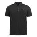 Mens Cotton Knit Pocket Polo Shirt | Black