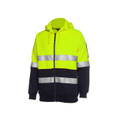 Safety yellow and navy zip-up hoodie with horizontal 3M reflective tape across chest and waist