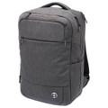 Charcoal grey marl laptop backpack with multiple zip compartments, top carry handle and Swissdigital cross logo badge