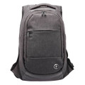 Charcoal grey melange anti-theft backpack with front zip pocket, top carry handle and Swissdigital cross badge