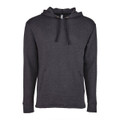 Charcoal heather pullover hoodie with kangaroo pocket, drawstring hood and ribbed cuffs, flat lay packshot