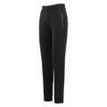 Black fleece jogger track pants with elasticated waistband, zippered pocket, and ribbed cuffs