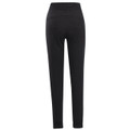 Black high-waisted fleece jogger pants with wide elastic waistband and tapered legs, rear view