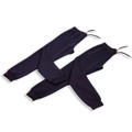 Navy blue fleece jogger track pants with adjustable drawstring waistband and elasticated cuffs