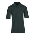 Forest green pique polo shirt with collar and two-button placket