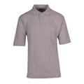 Grey marle short sleeve polo shirt with collar and button placket
