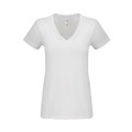 SUEDED | Women Sueded V Neck Tshirt - White