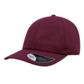 Maroon washed chino twill baseball cap with curved brim and unstructured six-panel crown