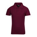 Burgundy kids' pique knit polo shirt with collar and button placket