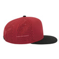 Cardinal red and black snapback cap with laser-perforated side and front panels for ventilation