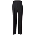 Black wool blend business pants with front pleats and pressed centre creases