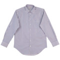 Mens Stripe Long Sleeve Business Shirt | White+Cobalt