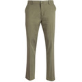 Sage green slim fit chino pants with front zip fly, belt loops and slant pockets