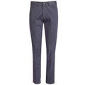 Charcoal grey ladies stretch chino pants with slim fit, front zip fly, belt loops and front pockets